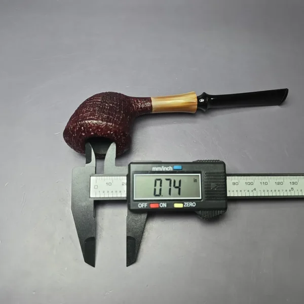 Adam Remington Sandblasted Dublin w/ Horn Estate Briar Pipe, Unsmoked - Image 9