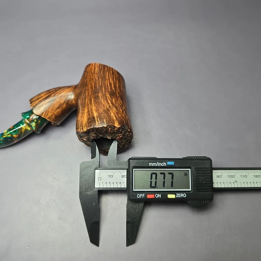 Dragon Briars by Joshua Ronish Smooth Poker Estate Briar Pipe, Unsmoked - Image 9