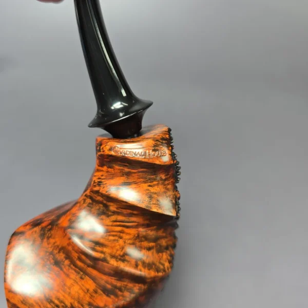 Walt Cannoy Cardinal House Langford Smooth Spiral Horn Handmade Briar Pipe, New - Image 9