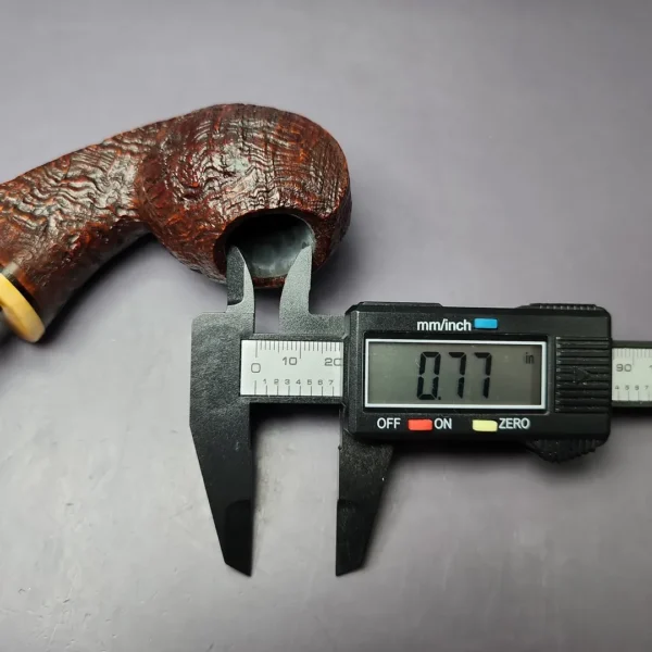 HS Studio Sandblasted Blowfish w/ Boxwood Estate Briar Pipe, Unsmoked - Image 10