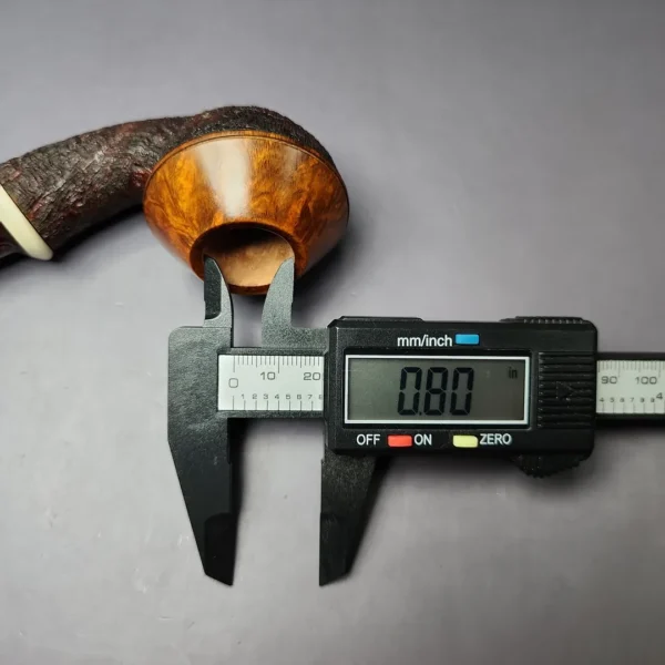 Rad Davis 2010 Partially Sandblasted Rhodesian w/Ivorite Estate Briar Pipe, Unsmoked - Image 10