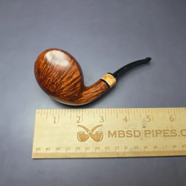 Peter Heding Gold Grade Smooth Lion w/ Spalted Maple Estate Briar Pipe, Unsmoked - Image 10