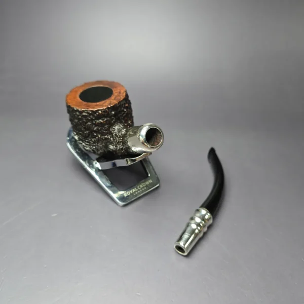 Ferndown Bark Rusticated Acorn w/ Silver Spigot Estate Briar Pipe, English Estates - Image 10