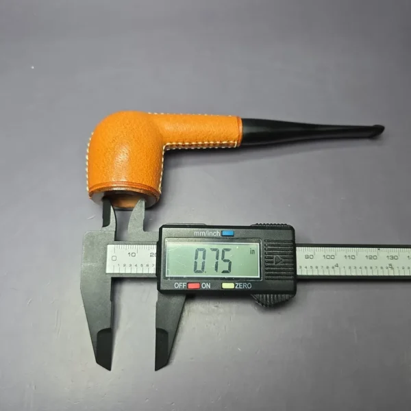 Longchamp Leather Wrapped Two Pipe Set w/ Case Estate Briar Pipes, Unsmoked - Image 10