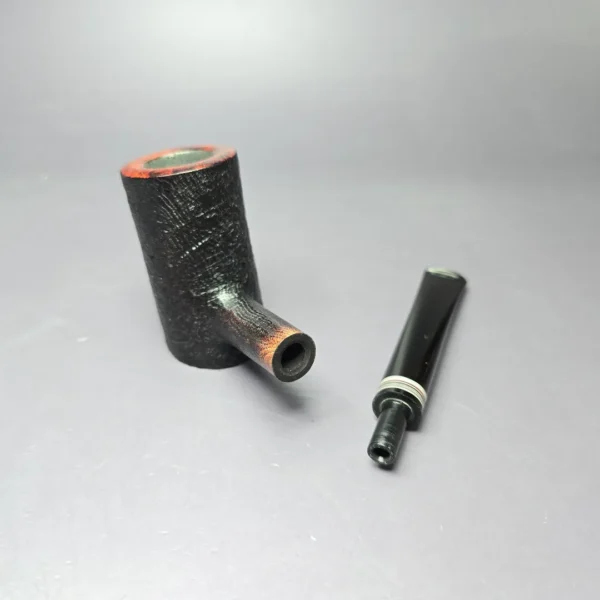 Herriot Pipes Sandblasted Poker w/ Fordite Handmade Briar Pipe, New - Image 10