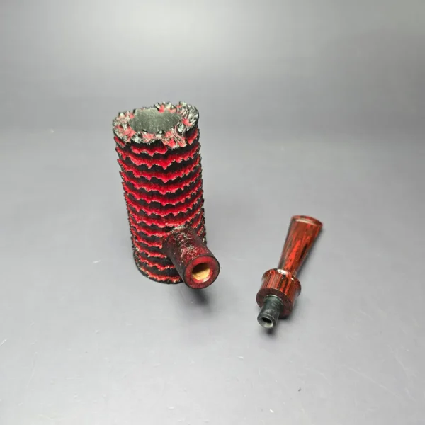 Eclesias Pipes “Dragon Scale” Contrast Sandblasted Poker Handmade Briar Pipe, New - Image 10