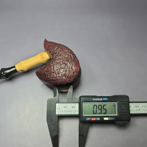 Lasse Skovgaard Sandblasted Elephant's Foot w/ Bamboo Estate Briar Pipe, Unsmoked - Image 10