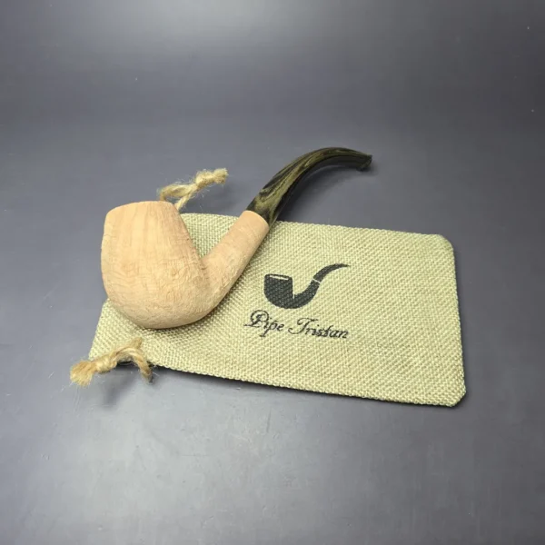 Pipe Tristan Natural Sandblast "LC" Handmade Briar Pipe, New - Image 10