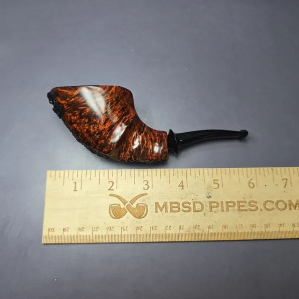 Walt Cannoy Cardinal House Langford Smooth Spiral Horn Handmade Briar Pipe, New - Image 10