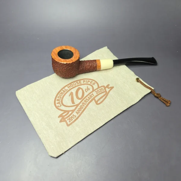 Walt Cannoy 10th Anniversary Cardinal House Morton "55" Pot w/Ivorite Handmade Briar Pipe, New - Image 10
