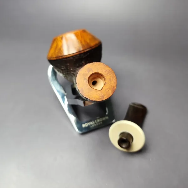 Rad Davis 2010 Partially Sandblasted Rhodesian w/Ivorite Estate Briar Pipe, Unsmoked - Image 11