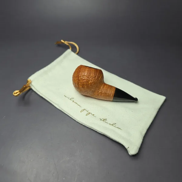 C-Pipe Sandblasted Nosewarmer Apple Handmade Briar Pipe, New - Image 11