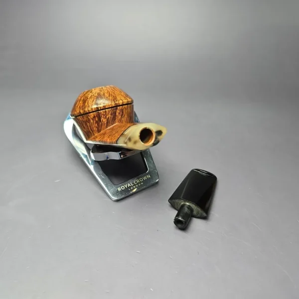 Marek Kando Smooth Wide Shank Bulldog w/Horn Estate Briar Pipe, Other Estates - Image 11
