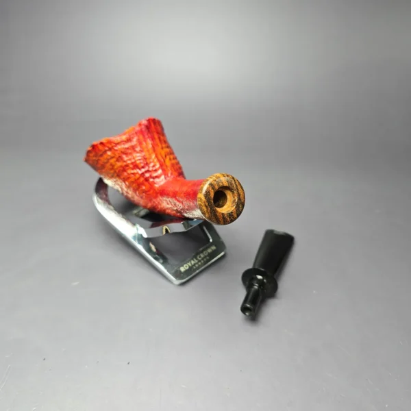 Bonsai Pipes Sandblasted Zulu Dublin w/ Zebrawood Handmade Briar Pipe, New - Image 11
