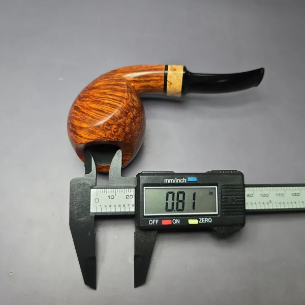 Peter Heding Gold Grade Smooth Lion w/ Spalted Maple Estate Briar Pipe, Unsmoked - Image 11