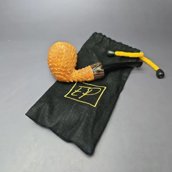 Eclesias Pipes “Dragon Scale” Sandblasted Acorn w/ Wenge Handmade Briar Pipe, New - Image 11
