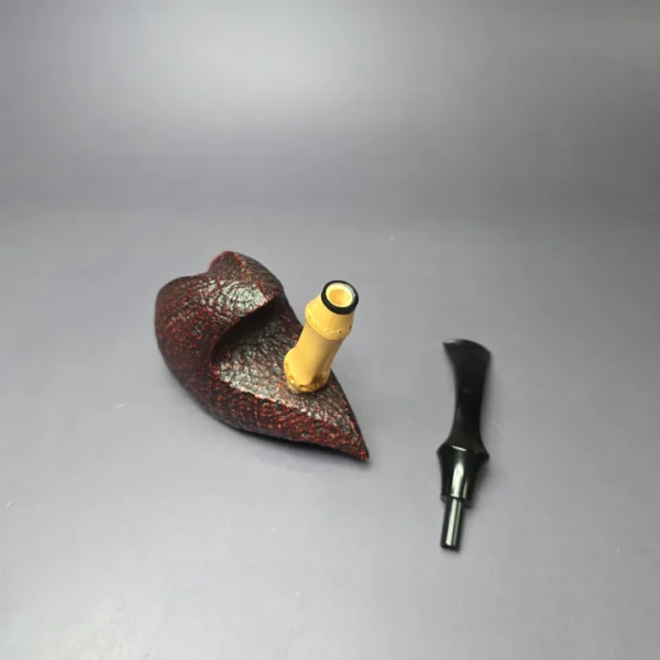 Lasse Skovgaard Sandblasted Elephant's Foot w/ Bamboo Estate Briar Pipe, Unsmoked - Image 11