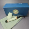 MBSD Meerschaum Deluxe Rusticated Cavalier Block Meerschaum Pipe, Briar-Mortise, New - Image 11