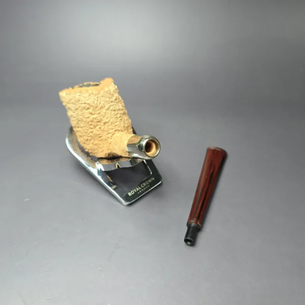 Pipe Tristan Natural Granite Army Mount Billiard Handmade Briar Pipe, Unsmoked - Image 11