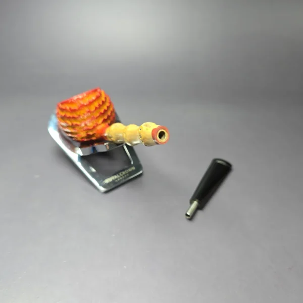 Eclesias Pipes "Dragon Scale" Sandblasted Prince w/ Bamboo Handmade Briar Pipe, New - Image 11