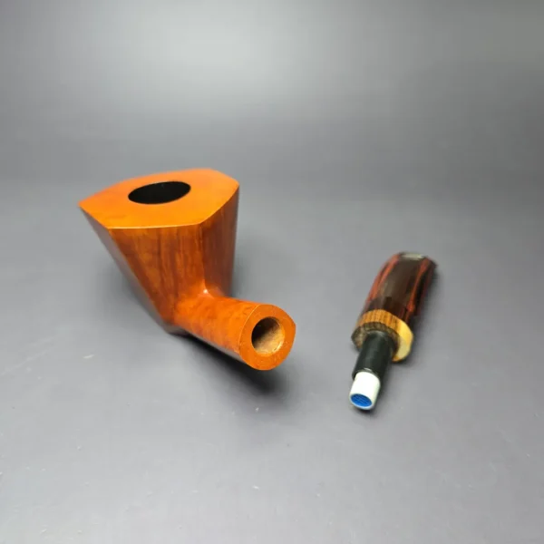Bjarne Nielsen Signature (B) (Ph. Vigen) Panel Dublin w/ Zebrawood Estate Briar Pipe, Unsmoked - Image 11