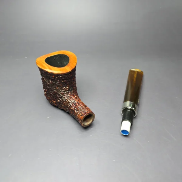 Brebbia MPB Naif 7013 Rusticated Dublin Estate Briar Pipe, Italian Estates, 9mm - Image 12