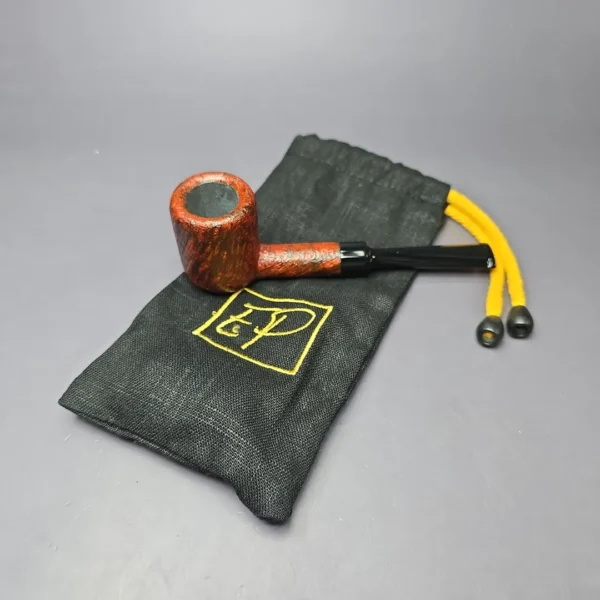 Eclesias Pipes Contrast Sandblasted Billiard Handmade Briar Pipe, New - Image 12