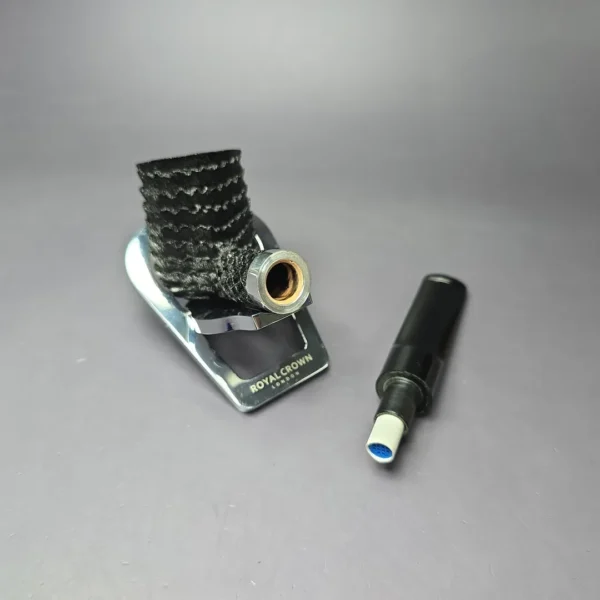 Eclesias Pipes "Dragon Scale" Sandblast Billiard w/ Duraluminum Handmade Briar Pipe, New, 9mm - Image 12