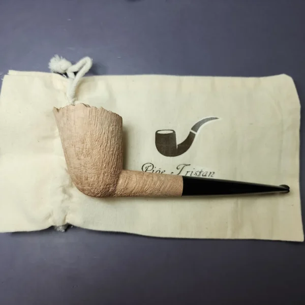 Pipe Tristan Natural Sandblast Dublin w/ Plateaux Estate Briar Pipe, Unsmoked - Image 12