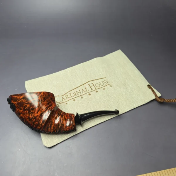 Walt Cannoy Cardinal House Langford Smooth Spiral Horn Handmade Briar Pipe, New - Image 13