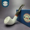 MBSD Meerschaum Deluxe Rusticated Rhodesian Block Meerschaum Pipe, Briar-Mortise, New