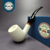 MBSD Meerschaum Deluxe Rusticated Brandy Block Meerschaum Pipe, Briar-Mortise, New