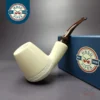 MBSD Meerschaum Deluxe Premier Volcano Block Meerschaum Pipe, Briar-Mortise