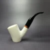 MBSD Meerschaum Deluxe Part Rusticated Cherrywood Block Meerschaum Pipe, Briar-Mortise, New - Image 2
