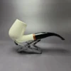 MBSD Meerschaum Deluxe Smooth Bent Billiard Block Meerschaum Pipe, Briar-Mortise, New - Image 2