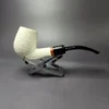 MBSD Meerschaum Deluxe Rusticated Brandy Block Meerschaum Pipe, Briar-Mortise, New - Image 2