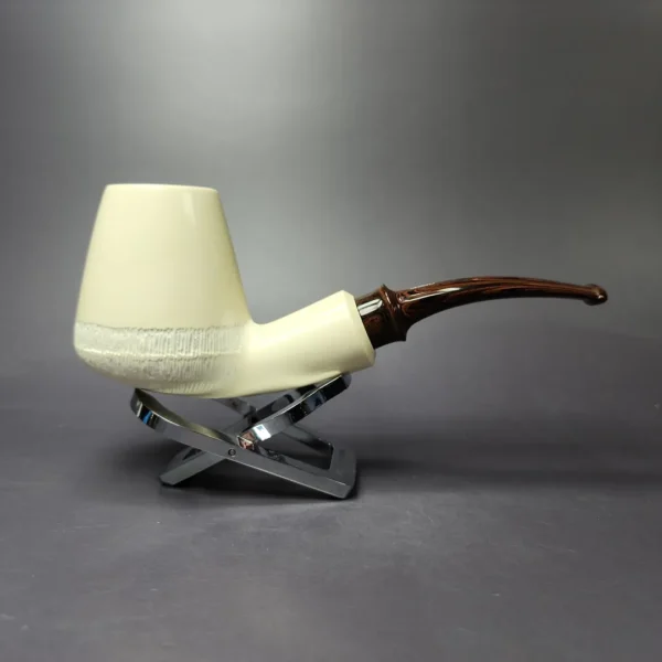 MBSD Meerschaum Deluxe Premier Volcano Block Meerschaum Pipe, Briar-Mortise - Image 2