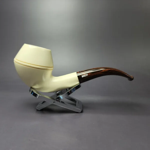 MBSD Meerschaum Deluxe Premier XL Rhodesian Block Meerschaum Pipe, Briar-Mortise - Image 2