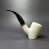 MBSD Meerschaum Deluxe Part Rusticated Cherrywood Block Meerschaum Pipe, Briar-Mortise, New - Image 3