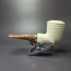 MBSD Meerschaum Silver Lattice Dublin Reverse Calabash Block Meerschaum Pipe, New - Image 3