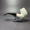 MBSD Meerschaum Deluxe Smooth Bent Billiard Block Meerschaum Pipe, Briar-Mortise, New - Image 3