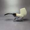 MBSD Meerschaum Deluxe Rusticated Brandy Block Meerschaum Pipe, Briar-Mortise, New - Image 3