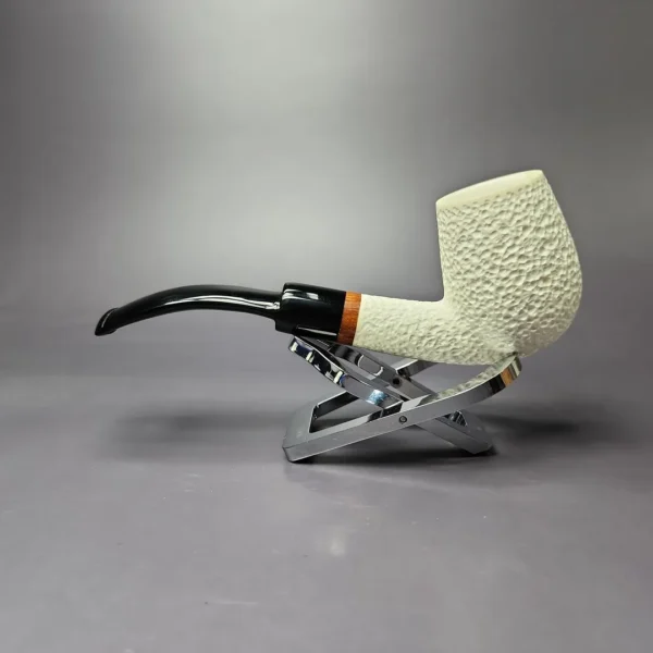MBSD Meerschaum Deluxe Rusticated Brandy Block Meerschaum Pipe, Briar-Mortise, New - Image 3