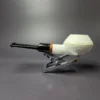 MBSD Meerschaum Deluxe Rusticated Bullcap Block Meerschaum Pipe, Briar-Mortise, New - Image 3