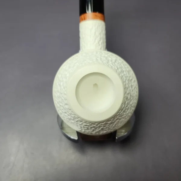 MBSD Meerschaum Deluxe Rusticated Bullcap Block Meerschaum Pipe, Briar-Mortise, New - Image 5