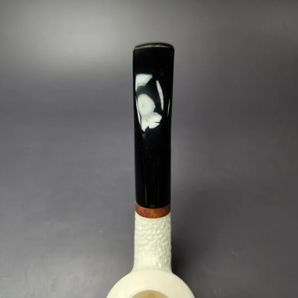 MBSD Meerschaum Deluxe Part Rusticated Cherrywood Block Meerschaum Pipe, Briar-Mortise, New - Image 6