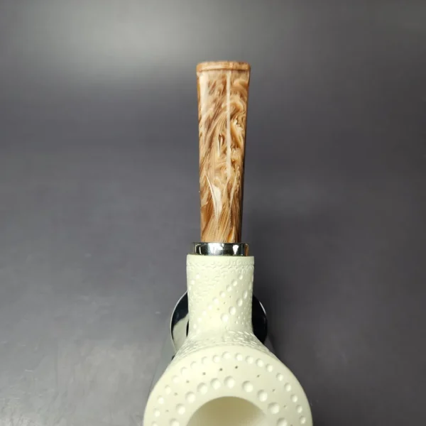 MBSD Meerschaum Silver Lattice Dublin Reverse Calabash Block Meerschaum Pipe, New - Image 6