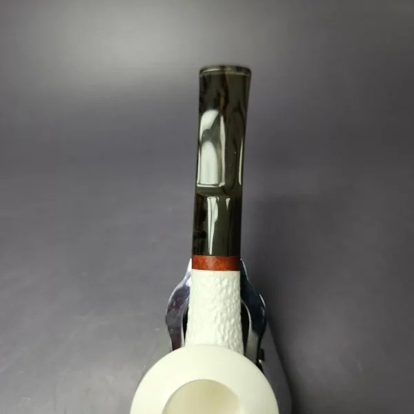 MBSD Meerschaum Deluxe Rusticated Rhodesian Block Meerschaum Pipe, Briar-Mortise, New - Image 6