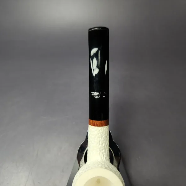 MBSD Meerschaum Deluxe Rusticated Brandy Block Meerschaum Pipe, Briar-Mortise, New - Image 6