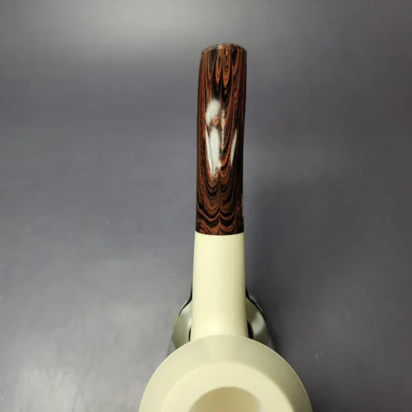MBSD Meerschaum Deluxe Premier XL Rhodesian Block Meerschaum Pipe, Briar-Mortise - Image 6